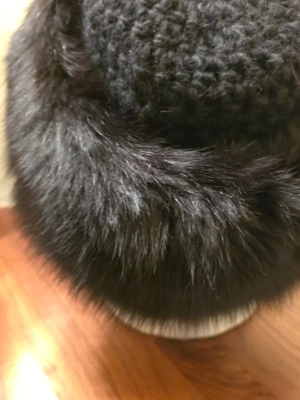Vintage Real Fur and Knit Hat